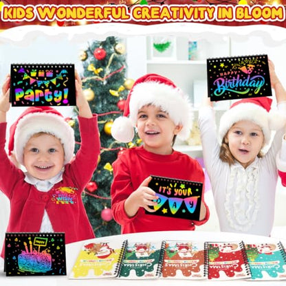 16 Pack Christmas Scratch Notebook Art Party Favors for Kids (16 Count)