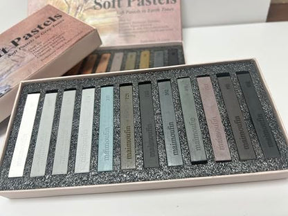 12 Pack Gray Tone Soft Chalk Pastel Sticks Artist Chalk