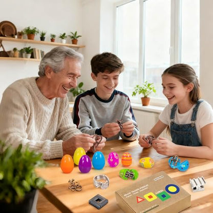 9 Piece Metal Brain Teaser Puzzle Toys for Adults & Teens (9 Count)
