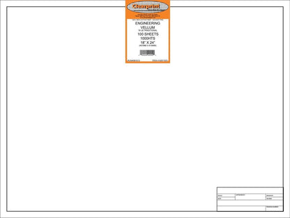 Clearprint 18" x 24" 1000H Design Vellum Sheets with Engineer Title Block, 16 lb., 100% Cotton, 100 Sheets Per Pack, 1 Each