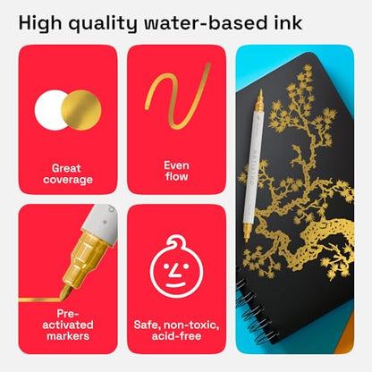 Gold Dual Tip Acrylic Paint Pens (2 Count)