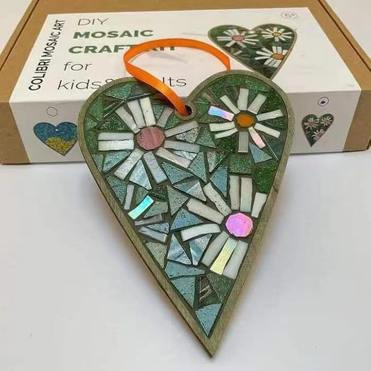 TATREBCRE DIY Mosaic Kit for Adults – Feather, Bird, Cat & Heart Designs – Christmas Gift Arts and Crafts Kit with Grout & Tools – Easy Mosaic Craft for Beginners (Love)