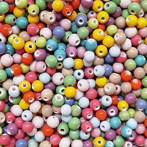 180 Pieces Porcelain Beads Chinese Round Ceramic Beads 8mm (180 Count)