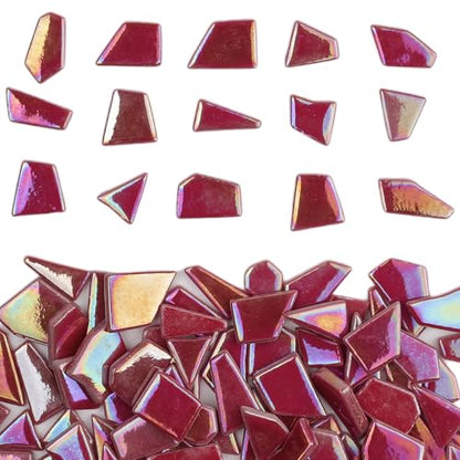 Iridescent Glass Mosaic Tiles for Crafts Bulk (7.05 Ounce)