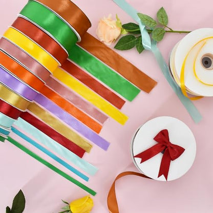 1 Inch x 100yds Yellow Satin Ribbon for Crafts