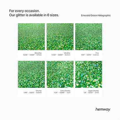 Resin Glitter Emerald Green Holographic 100g Super Chunky (3.5 Ounce)