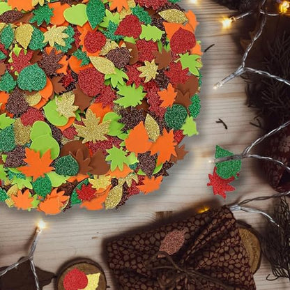 300Pcs Fall Foam Leaf Stickers