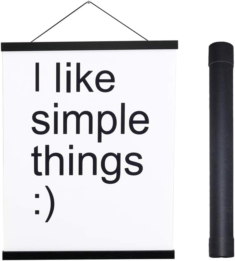 Artmag Magnetic Poster Hanger Frame, Light Wood Wooden Magnet Canvas Artwork Print Poster Hangers for 15x36 15x30 15x21 Frames Hanging Kit (Black, 15")