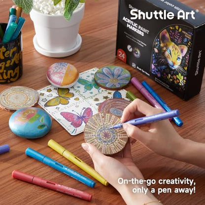 Automatic Ink Control Acrylic Paint Markers (24 Count)