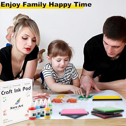 5"x4'' Large Ink Pad Washable Stamp Ink Pad for Baby Footprint Handprint with 30ml Premium Refill Ink