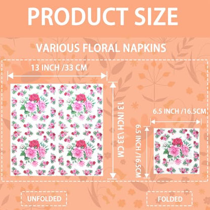 Decoupage Napkins Assorted Floral 27 Pack 9 Styles for DIY Crafting Birthday Party (27 Count)