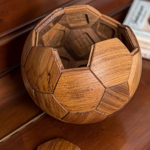 3D Wooden Soccer Ball Puzzle Educational Toy Gift for Kids (32 Count)