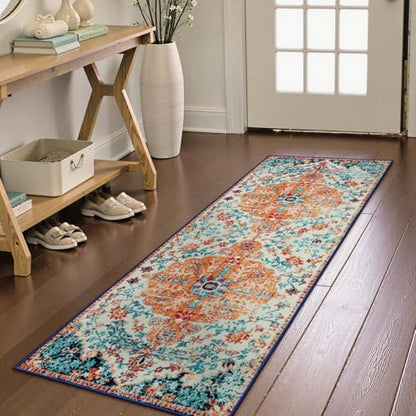 Bohemian Floral Medallion Runner Rug