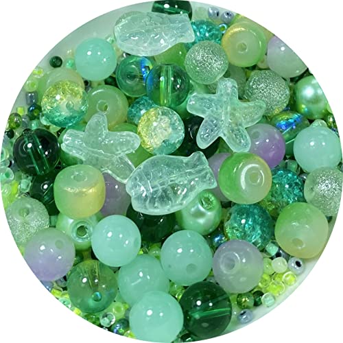 Assorted Glass Resin Beads Multi Size Colors Smooth Cracked Gravel Millet Spacer Beads for Bracelets Necklace Earring DIY Jewelry Making Craft