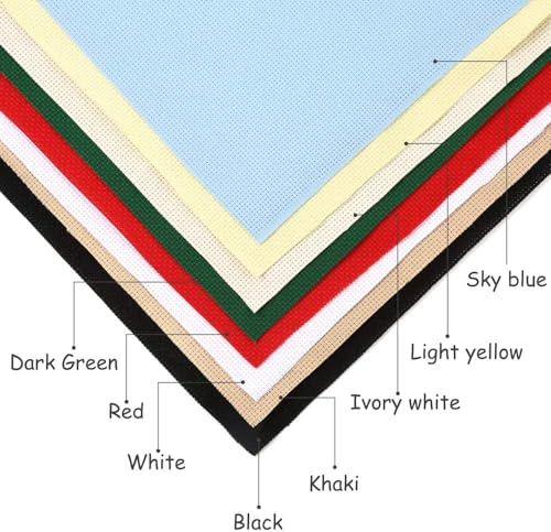 8 Pieces Aida Cloth 8 Color 14 Count Classic Reserve Cross Stitch Fabric (8 Count)