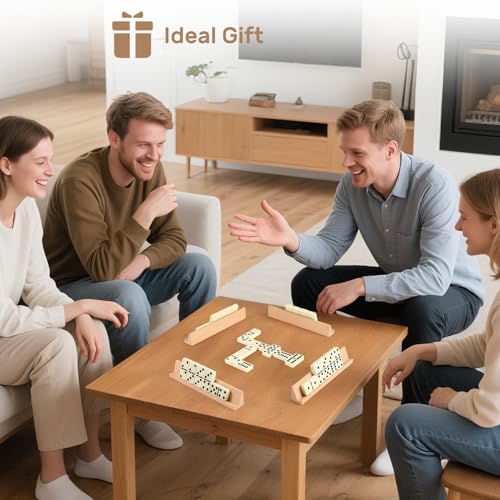 Dominoes Set Adults with 4 Wooden Racks