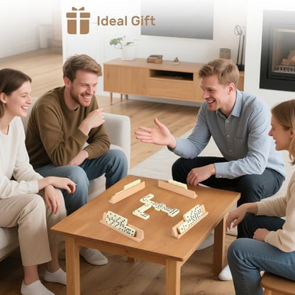 Dominoes Set Adults with 4 Wooden Racks