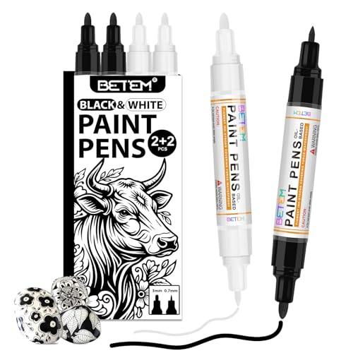 4 Oil Based Black White Paint Pens (4 Count)