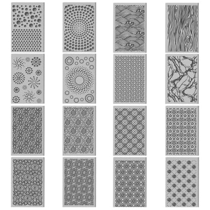 16 Sheets Abstract Floral Clay Texture Mat Seamless Flower Pattern Polymer Clay Texture Sheets DIY Tools for Pottery Earring Jewelry Making Stamp Engraving Machines