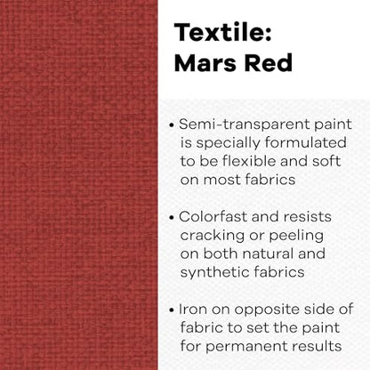 Textile Color Paint Mars RED (8 Fl Oz)