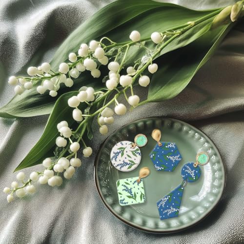 Lily of The Valley Polymer Clay Texture Sheets Flowers Silicone Texture Stamp Clay Texture Mat Modeling Pattern Pad Texture Sheets for Polymer Clay Jewelry and Clay Earrings Tools