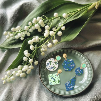 Lily of The Valley Polymer Clay Texture Sheets Flowers Silicone Texture Stamp Clay Texture Mat Modeling Pattern Pad Texture Sheets for Polymer Clay Jewelry and Clay Earrings Tools