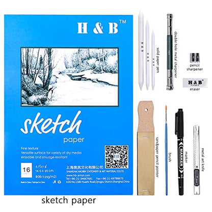 72PCS Drawing Pencils Set Sketching Kit