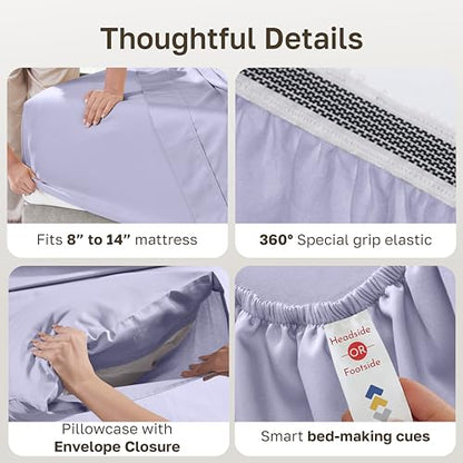 100% Organic Cotton Twin Bed Sheets Set