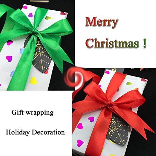 1 1 2 Inch Green Solid Satin Ribbon for Gift Wrapping (150 Foot)