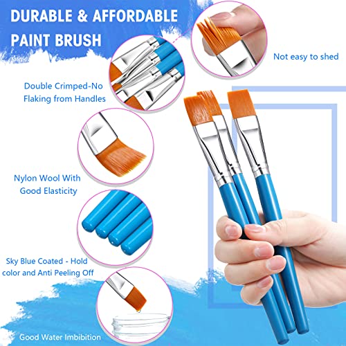 10 Pcs 3 4 Inch Flat Paint Brushes Acrylic Painting Craft