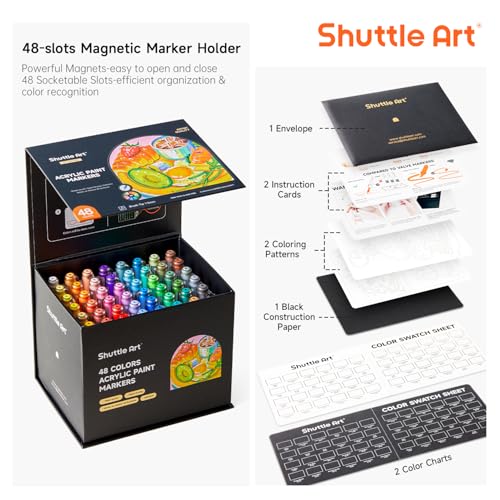 Automatic Ink Control Acrylic Paint Markers (48 Count)