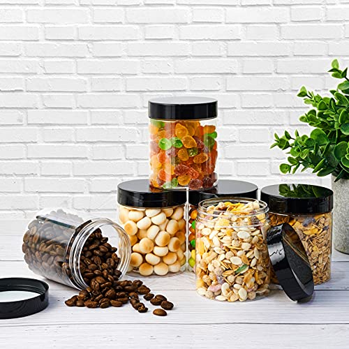 36 Pack 8 OZ Plastic Jars Clear Cosmetic Container with Lids (36 Count)