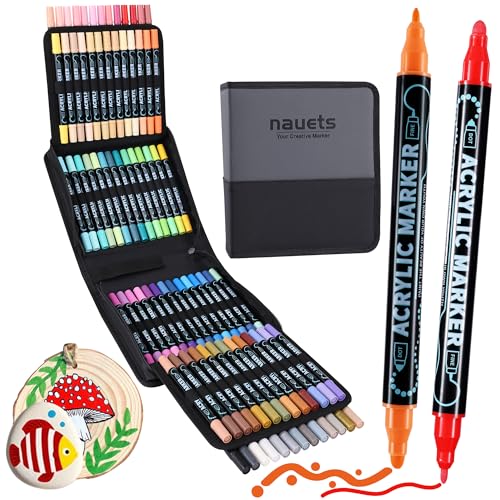 80 Colors Precision Dual Tip Acrylic Paint Markers Pens (80 Count)
