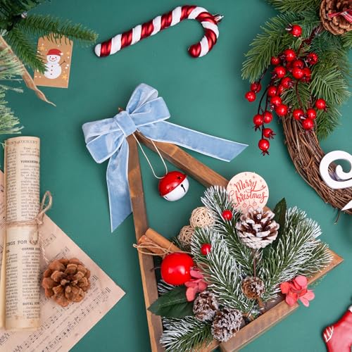 Vintage Dusty Blue Velvet Ribbon Christmas Ribbon for Gift Wrapping Crafts Christmas Tree Ornaments Garland Decorations