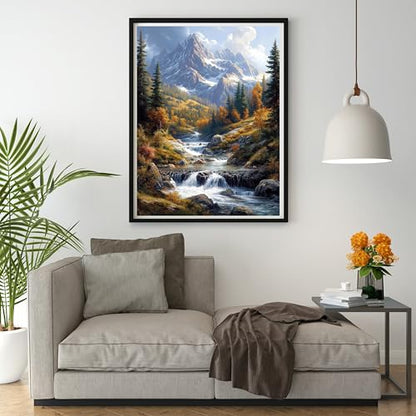 14ct Counted Cross Stitch Kits for Adults Mountains Rivers Printed Stamped Cross Stitch Patterns Kits Cross Stitch Supplies