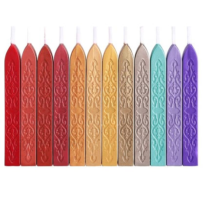 12Pcs Sealing Wax Sticks with Wicks for Wax Seal Stamp (12 Count)