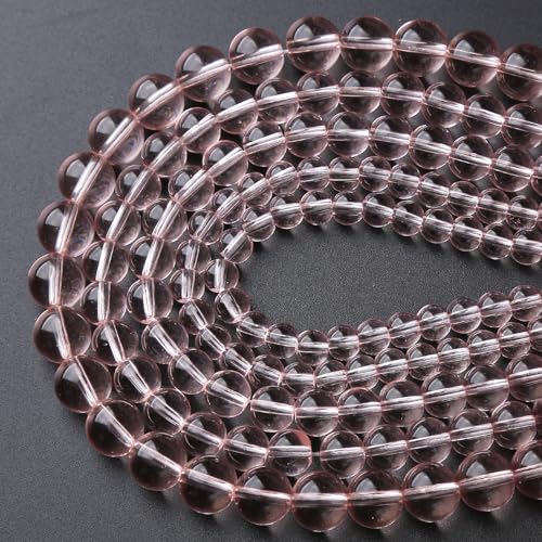 45pcs 8mm Pink Crystal Glass Beads Round Loose Spacer Beads for Jewelry Making DIY Bracelet Necklace Healing Power Stone Beads