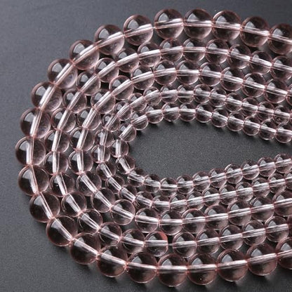 45pcs 8mm Pink Crystal Glass Beads Round Loose Spacer Beads for Jewelry Making DIY Bracelet Necklace Healing Power Stone Beads