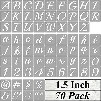 1.5 Inch Alphabet Letter Stencils for Painting (70 Count)