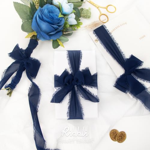 Navy Chiffon Ribbon 1 (60 Foot)