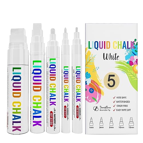 White Chalk Markers (5 Count)