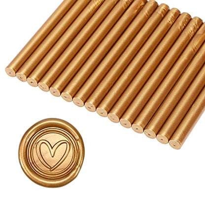 15Pcs Antique Gold Glue Gun Sealing Wax Sticks for Wax Seal Stamp (15 Count)