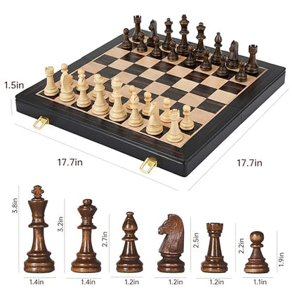 17" Wooden Chess Set