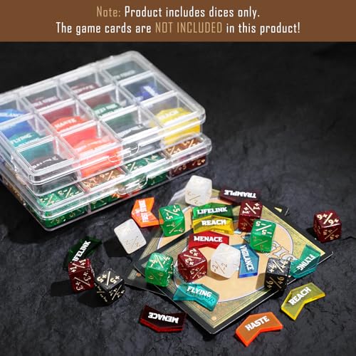 108PCS MTG Keyword Tokens & 12mm MTG Life Counter Dice Set for Magic Card