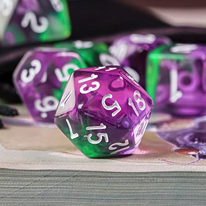 DND Dice Set D&D Polyhedral Dice with Dice Bag (7 Count)