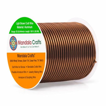 22 Gauge Light Brown Anodized Aluminum Craft Wire