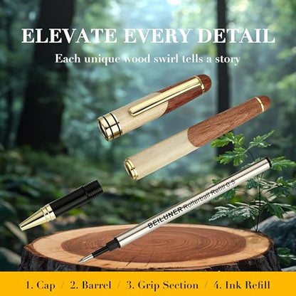 Luxury Wood Ballpoint Pen Writing Set