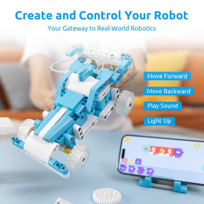 D1 21-in-1 STEM Coding Robot Kit for Kids (Ages 4+), 280+ Pieces Educational Building Set with APP-Controlled & Programming, 3D APP Guidance, Ideal Toy for Boys & Girls (280 Count)