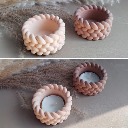 2PCS Knot Shape Tealight Holder Mold