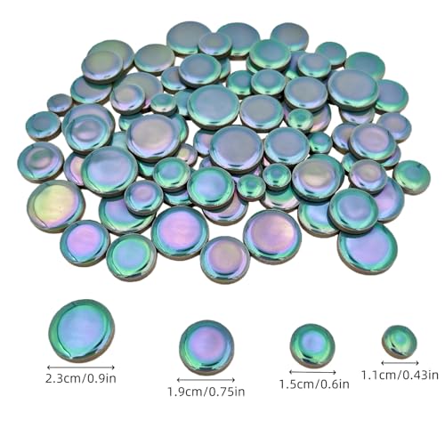 200g Iridescent Round Mosaic Tiles for Crafts Bulk